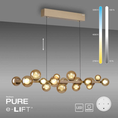 Neuhaus PURE hanglamp E-Popup - 18 lichts - 120  x 240   cm - champagne - vtwonen shop