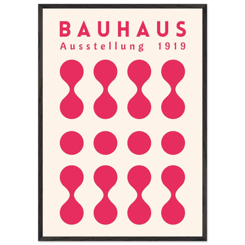 Artfulprints Poster met Lijst Bauhaus - Ausstellung fuchsia   - 70x100 cm - Roze