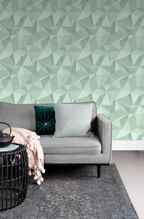 Sanders & Sanders behang grafisch 3D motief mintgroen - 50 x 900 cm - 935274 - vtwonen shop