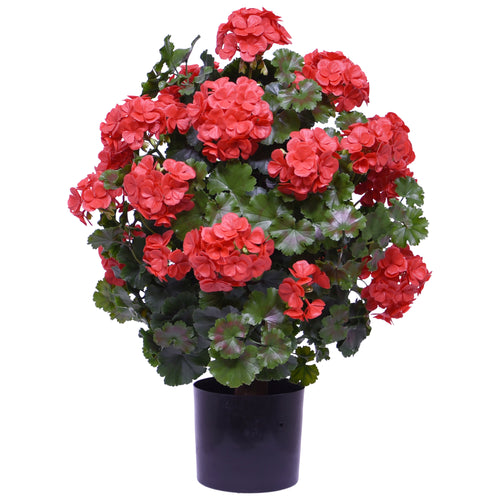 Maxifleur Geranium bol kunstplant 50cm UV rood