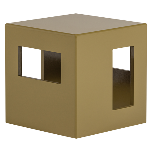 vtwonen bijzettafel vierkant Modern - MDF/Hout - Hoogglans Honinggeel - 40x40x40