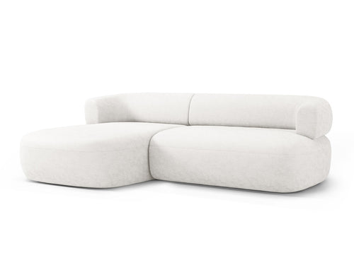 Micadoni linker hoekbank Jenny 5-zits, chenille lichtbeige - 145x225x73cm