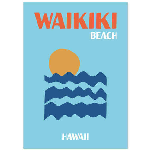 Artfulprints  Hawaii - Waikiki Beach   poster 50x70 cm - vtwonen shop