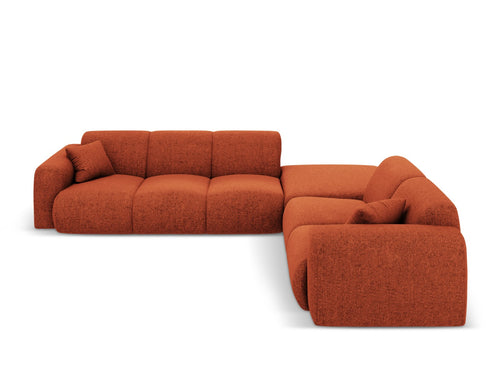 Cosmopolitan Design rechter hoekbank Nolio 4-zits, chenille, terracotta - 250x315x72cm