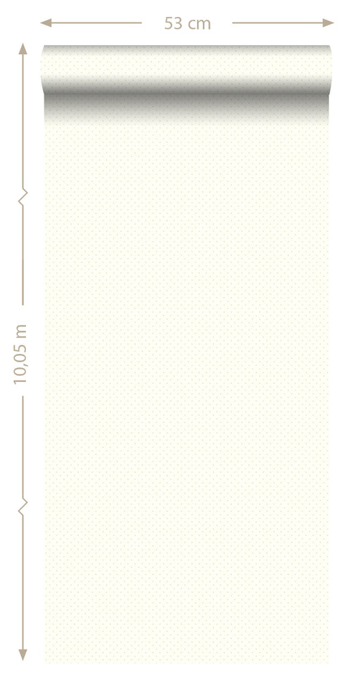 ESTAhome behang kleine stipjes gebroken wit en zilver - 53 cm x 10.05 m - 137315