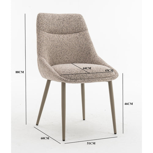 DÉJA Living Eetkamerstoel Malou - Taupe/Taupe - Set van 2 - vtwonen shop