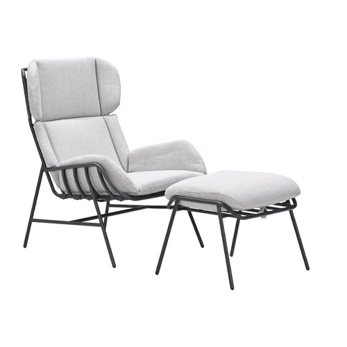 Garden Impressions loungestoel Fresno donker grijs incl. voetenbank - vtwonen shop