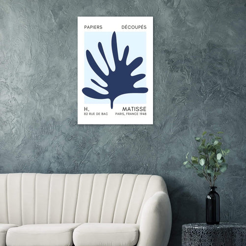 Artfulprints Poster met Lijst Matisse – Coral drift navy blue I   - 30x40 cm - Blauw