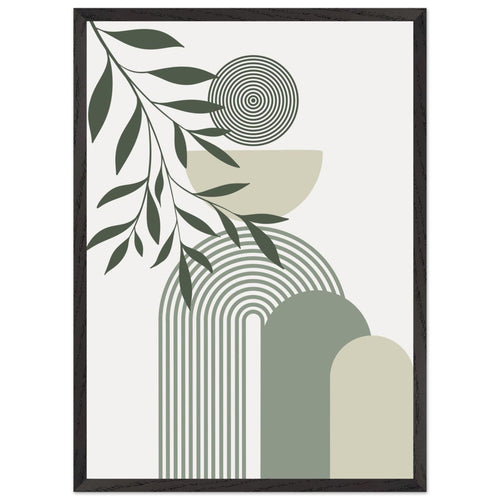 Artfulprints Poster met Lijst Boho – Olive balance   - 50x70 cm - Groen