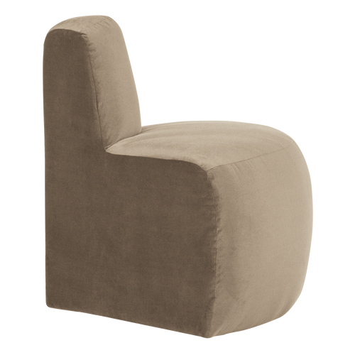 WOOOD eetbank hoek rond rugleuning Mojo Base - Velvet - Khaki - 83x76x76