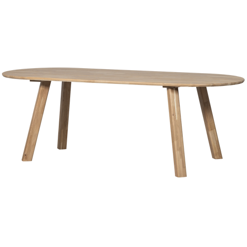 WOOOD eettafel ovaal vingerlas Tablo - Eiken - Transparant - 220x90
