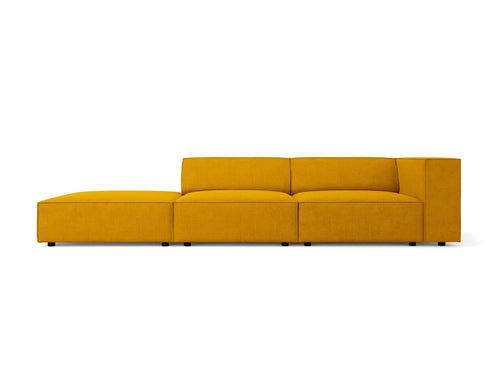 Cosmopolitan Design linker bank Arendal 4-zits, chenille met ribbeleffect, mosterd - 102x262x70cm