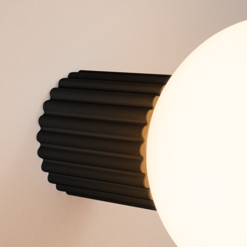 Sollux Lighting Wandlamp HALO zwart IP44 - 12x17x12cm