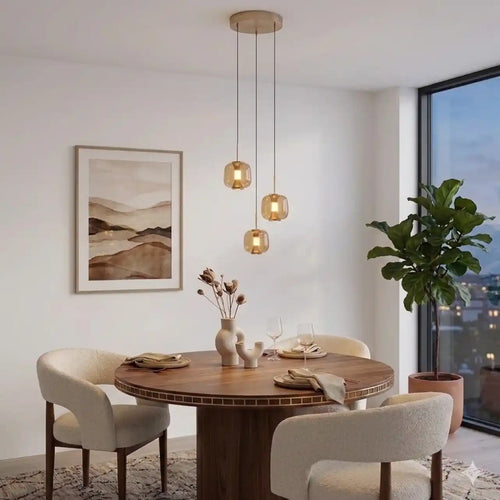 Freelight hanglamp Rosa - 3 lichts - 30  x 180   cm - rosé goud