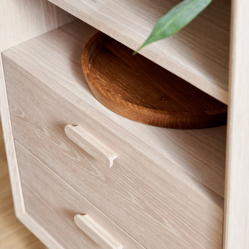 Furnhouse 3-deurs dressoir Porto - Witte olie - MDF, Eikenfineer - 42x160x79