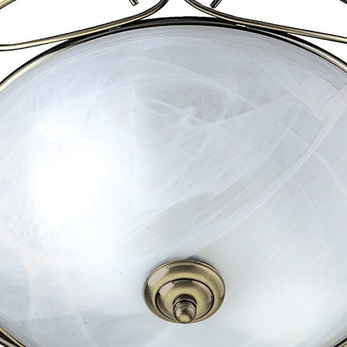 Searchlight Weybridge Plafondlamp Plafondlamp - Antiek Messing & Albast Glas