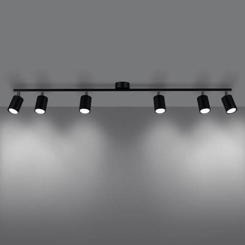 Sollux Lighting Plafondlamp LEMMI 6L zwart - 135x24x20cm