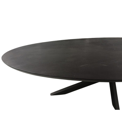StarFurn Eettafel Brandy - Ovaal Zwart Mangohout - 180x90x76cm - vtwonen shop