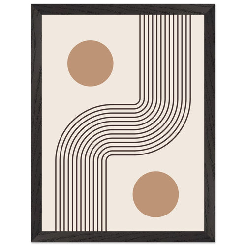 Artfulprints Poster met Lijst Boho – Soft symmetry   - 30x40 cm - Grijs