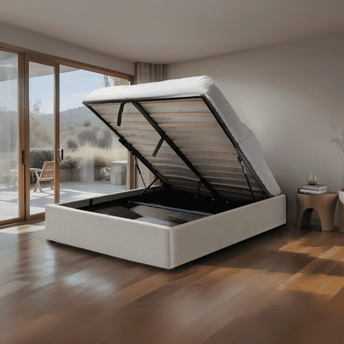 Calicosy - ROMY Opbergbed bekleed - Grijs - 152x204x36,5 cm