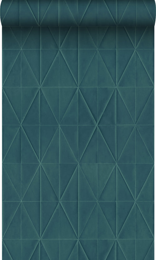 Origin Wallcoverings eco-texture vliesbehang origami motief donkerblauw - 0,53 x 10,05 m - 347860 - vtwonen shop