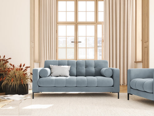 Cosmopolitan Design Bank Bali 2-zits, flueel, lichtblauw - 96x152x75cm