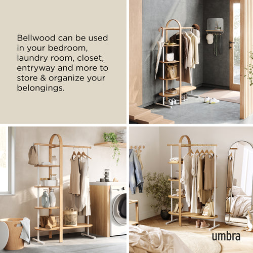 Umbra kledingrek Bellwood - 106 x 39 x 167 cm - Wit/naturel