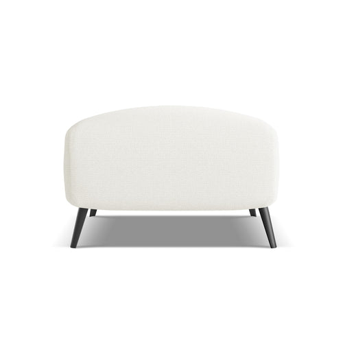 LaMiaSofa Poef Genova - chenille stof - wit - 65x65x44