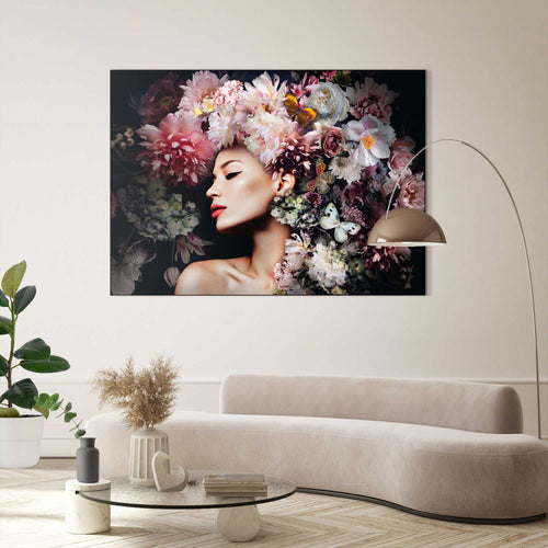 Reinders Luxury Flowers schilderij -  roze - woonkamer - 100x140cm