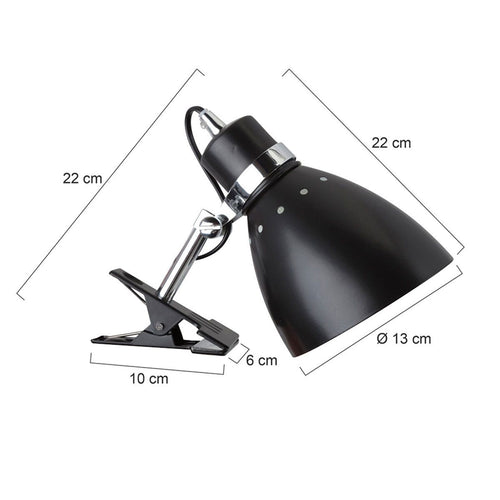 Steinhauer spot klemspot - 1 lichts - 23x 23 cm - zwart
