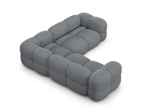 Cosmopolitan Design Symmetrische hoekbank Loretto 4-zits, structurele stof grijs - 250x250x68cm