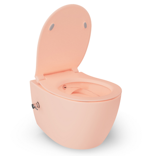 Isvea Wc Toilet Badkamer Hangend Bidet Zalm Roze Inclusief Softclose Toiletbril - vtwonen shop