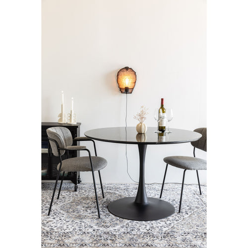 Housecraft Living Maru Eettafel Rond 110 cm Marmerlook Zwart