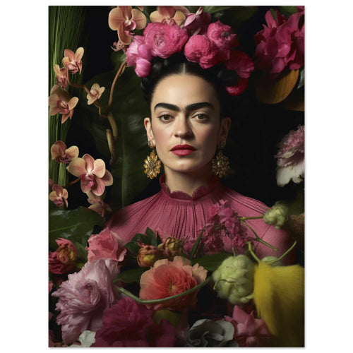 Artfulprints  Frida Kahlo - Floral portrait   poster 30x40 cm - vtwonen shop