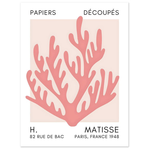 Artfulprints  Matisse – Coral harmony taupe   poster 30x40 cm