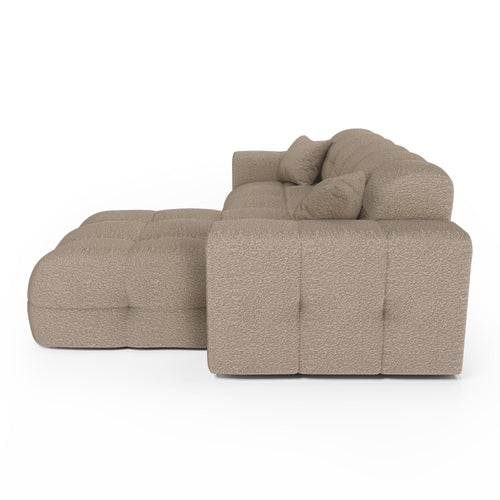 Premium Interiors - Rechthoekige hoekbank COCOON - bouclé-stof mol 230cm