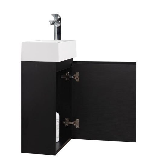 Badplaats Toiletmeubel Angela 40 x 22 cm – Zwart – Fonteinmeubel met Wastafel