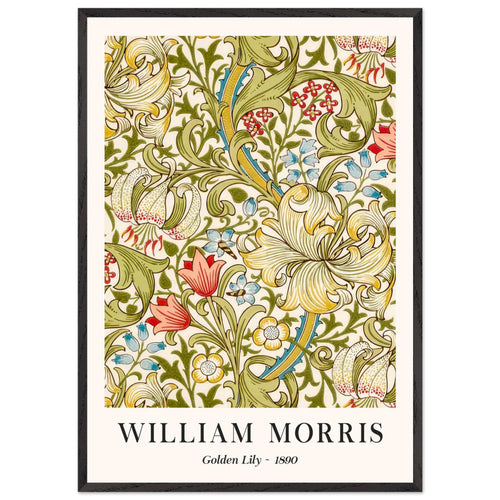 Artfulprints Poster met Lijst William Morris - Golden lilly 1890   - 70x100 cm - Groen