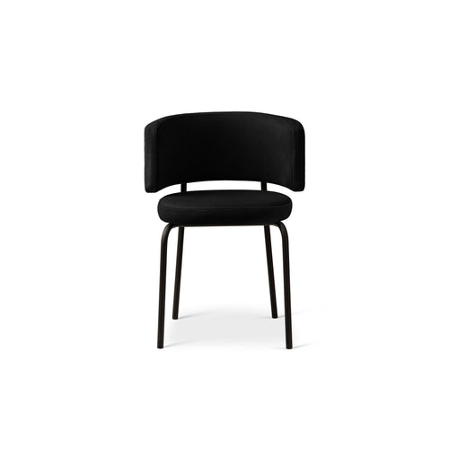 Set van 2 fluwelen stoelen Dora flueel zwart - 57x58x75cm