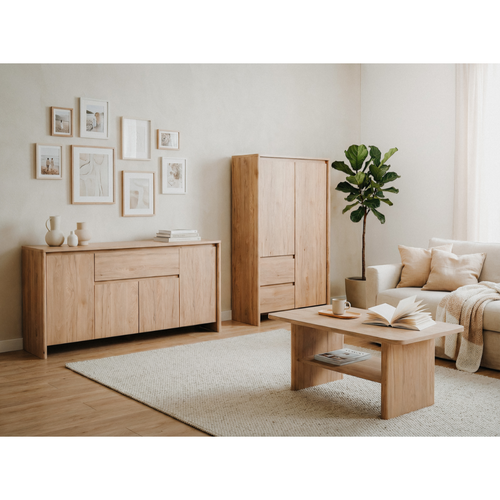 Calicosy - Salontafel SOREN - licht hout 90x56x42 cm