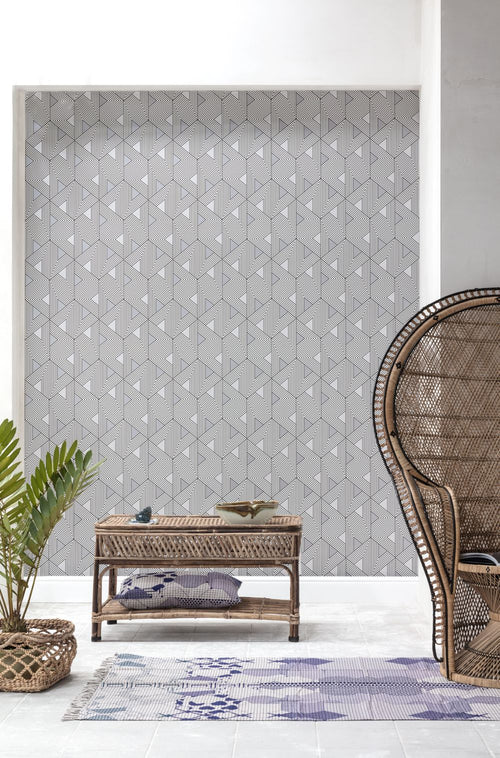 Masureel behang geometrische vormen zwart en wit - 53 cm x 10.05 m - 630923 - vtwonen shop