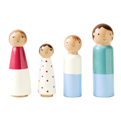 Petite Amélie Poppen voor poppenhuis «Ma Petite Famille Jacinthe» – set van 4 poppetjes – 7-10 cm - vtwonen shop