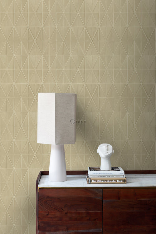 Origin Wallcoverings eco-texture vliesbehang origami motief beige - 0,53 x 10,05 m - 347857 - vtwonen shop