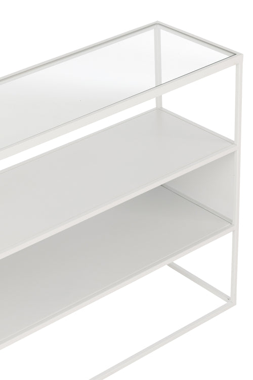 J-Line console Vierkant - metaal/glas - wit - vtwonen shop