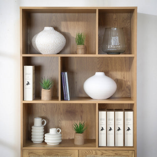Calicosy - JAYA Boekenkast Woonkamer - Licht hout - 35x80x175 cm