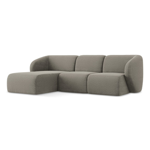 LaMiaSofa hoekbank links Cervo - bouclé - grijs - 248x166x105