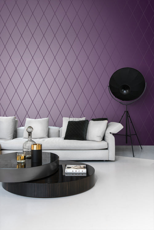 Origin Wallcoverings behang ruiten paars - 53 cm x 10,05 m - 345715 - vtwonen shop