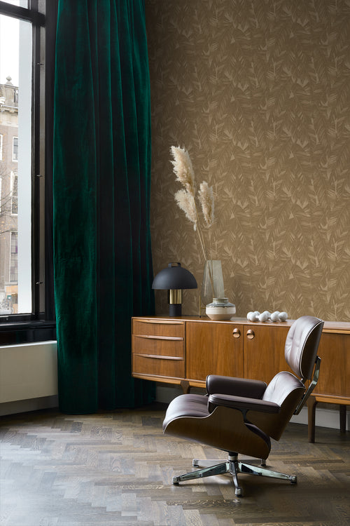 Origin Wallcoverings behang bananenbladeren donker beige - 50 x 900 cm - 348055 - vtwonen shop