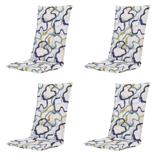 Madison tuinstoelkussen hoge rug Blaze - multikleur - 123x50x5cm - set van 4