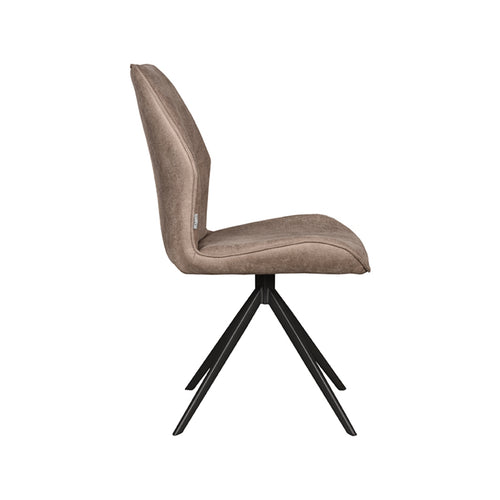 LABEL51 Eetkamerstoel Comfy - Taupe Stof - Zithoogte 47cm - Set van 2 - vtwonen shop